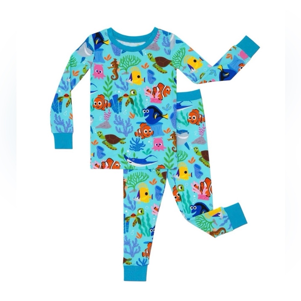 Little Sleepies Disney 🐠 Nemo’s Reef Bamboo Pajama Set 2 Piece Size 4T